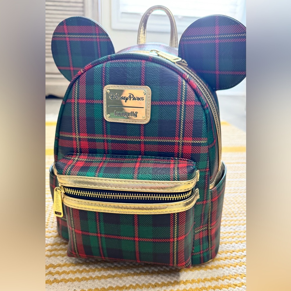 Loungefly Dinsey Parks Plaid Mini Backpack with Ears